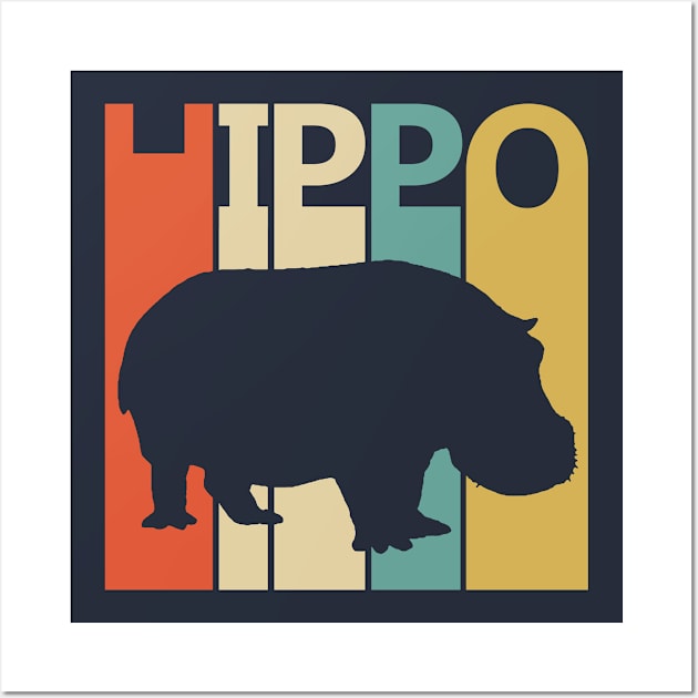 Vintage Retro Hippo Lover Gift Wall Art by GWENT